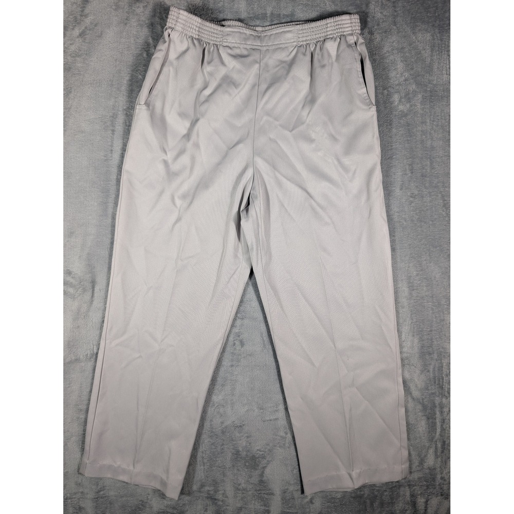 Alfred Dunner Pants Womens 10P Gray Elastic Waist Pull On Straight Leg Petite